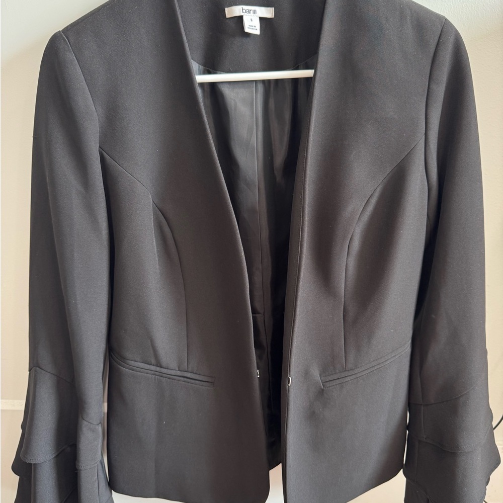 Bar III Black Blazer with Ruffle Sleeves